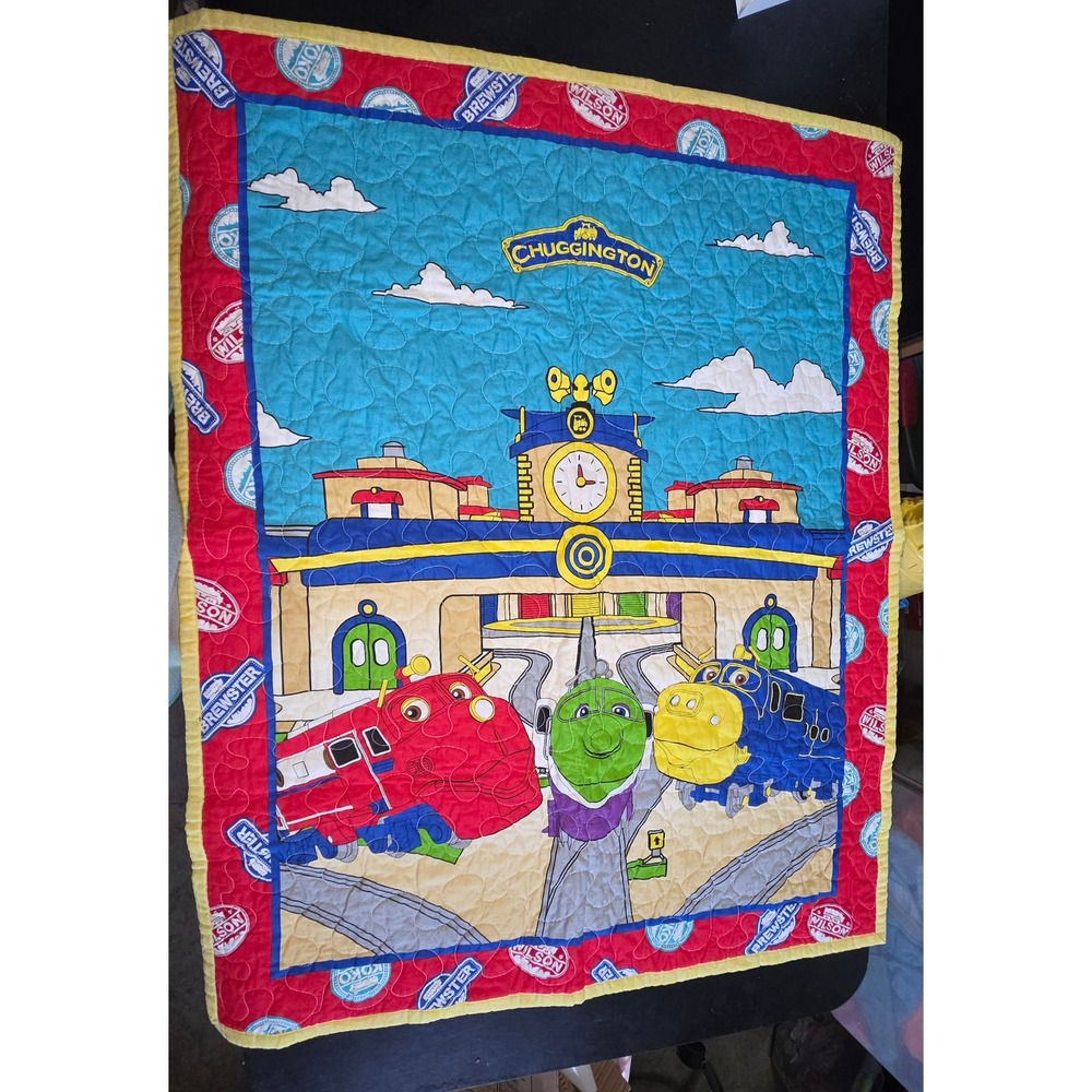 Chuggington Train Wilson Koko Brewster Toddler Quilt Blanket 41x33 Multicolor